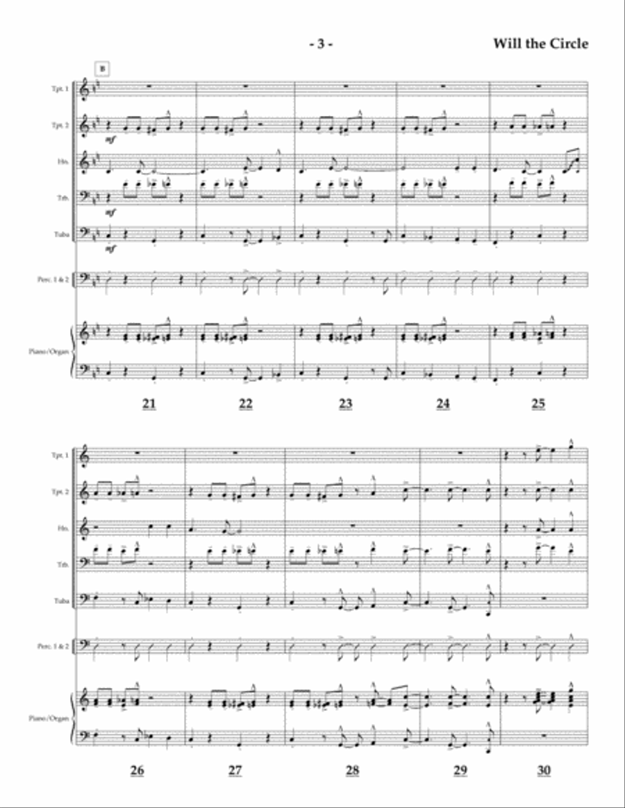 Will the Circle Be Unbroken for Brass Quintet Brass Quintet scores gallery preview page 3
