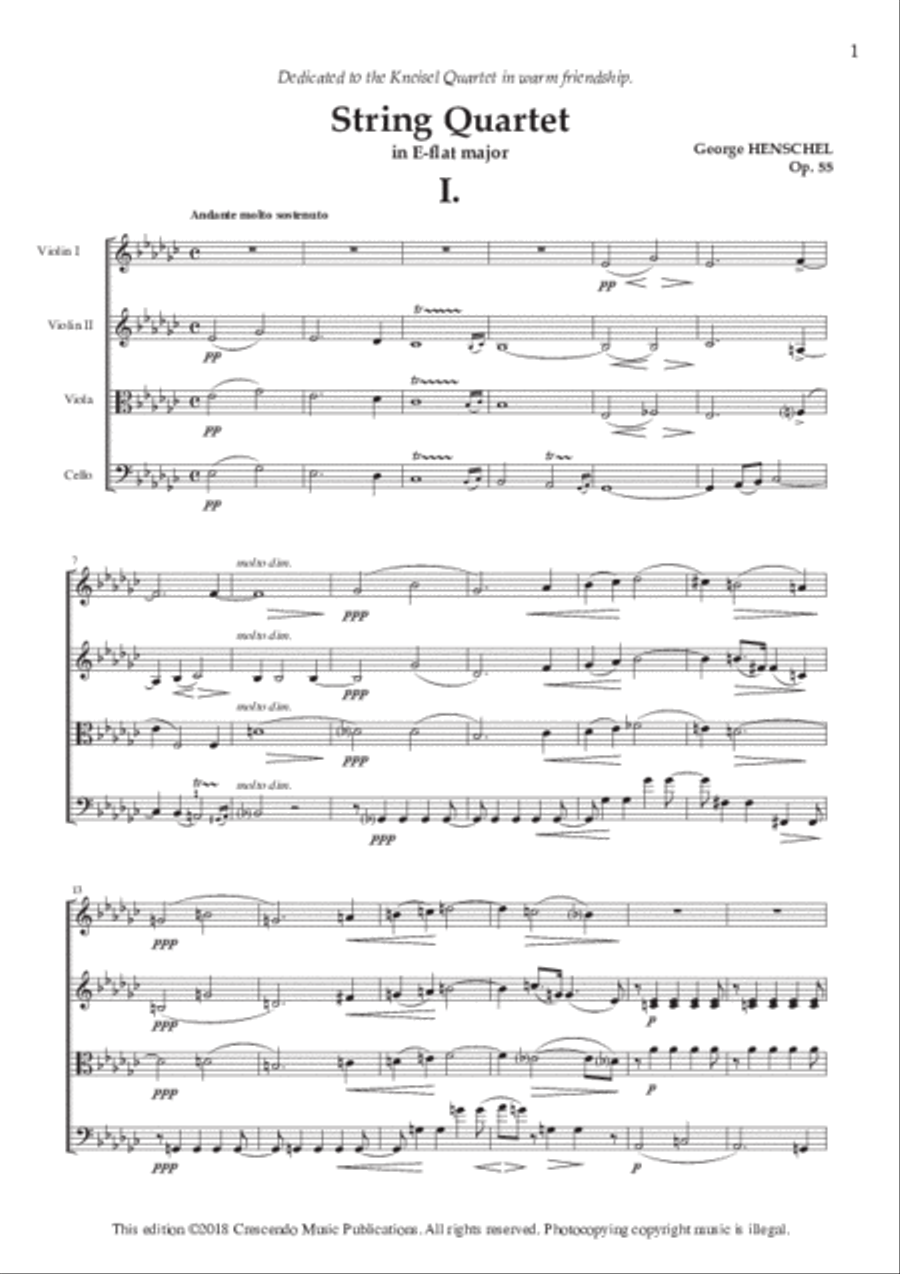 String Quartet in E-flat major, Op. 55 String Quartet scores gallery preview page 2