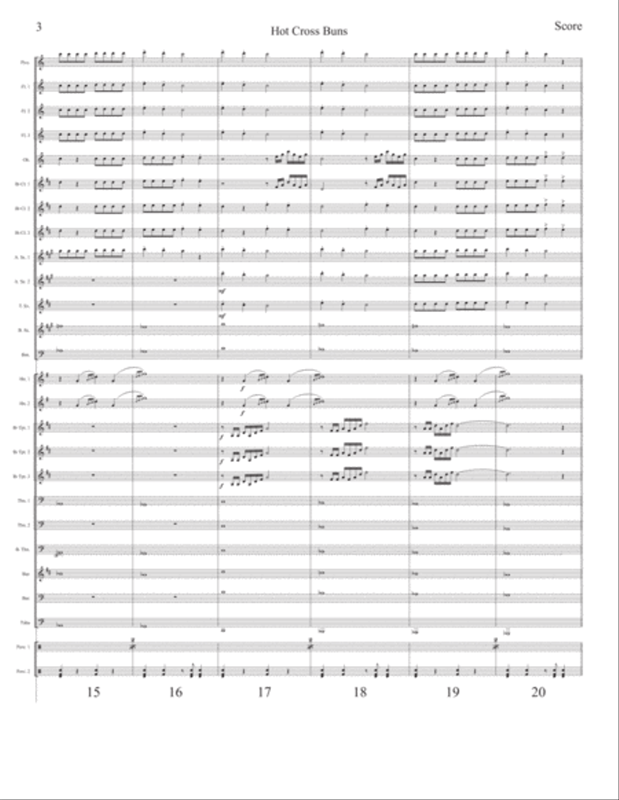 Hot Cross Buns Concert Band scores gallery preview page 3