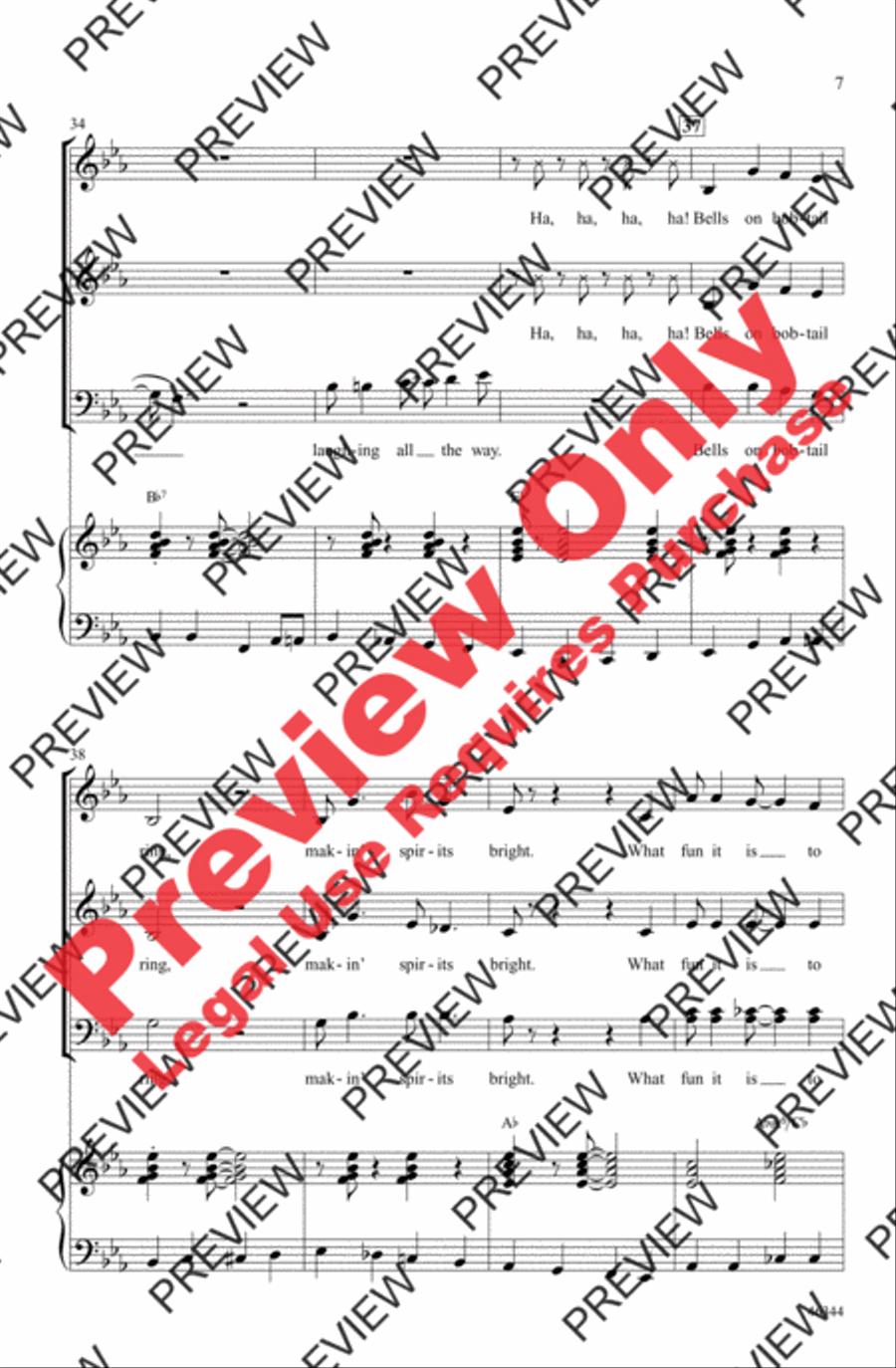 Jingle Bells Jingle Bells 4-Part scores gallery preview page 7