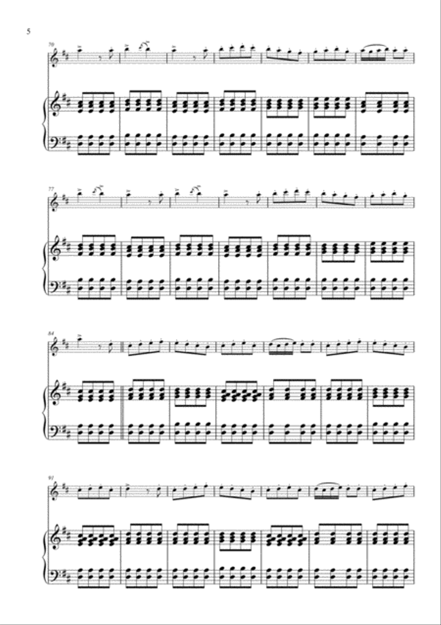 Farandole arranged for Oboe and Piano Violin scores gallery preview page 6