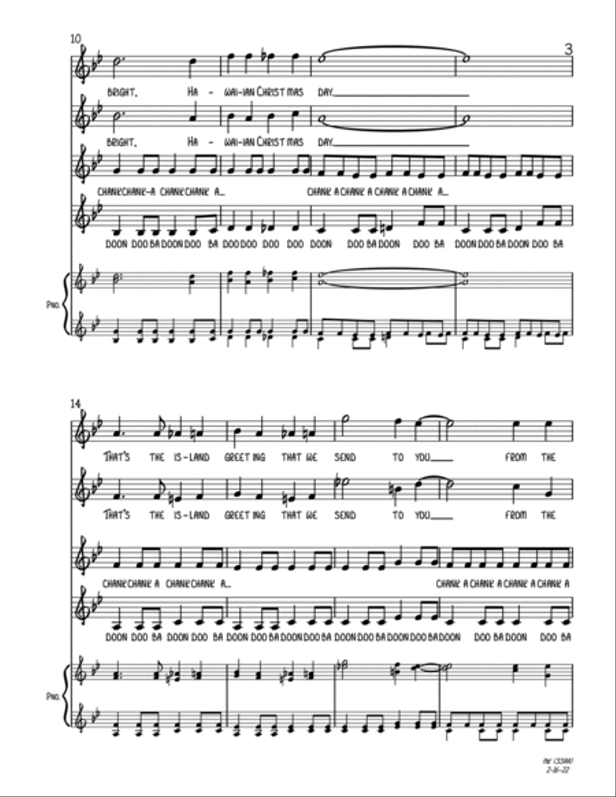 Mele Kalikimaka Mele Kalikimaka SSAA scores gallery preview page 3