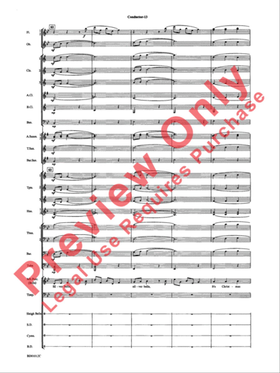 Christmas Pop Sing Along (for Concert Band with Audience Participation) Concert Band scores gallery preview page 15