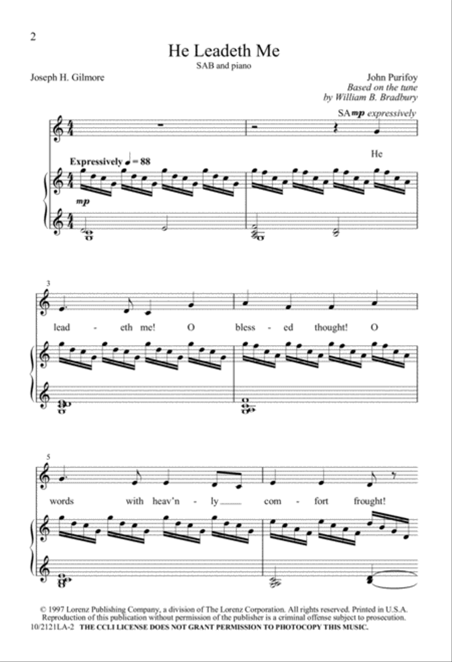 He Leadeth Me He Leadeth Me 3-Part scores gallery preview page 2