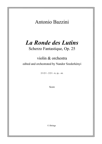 La Ronde des Lutins, violin with orchestra accompaniment; (score only)