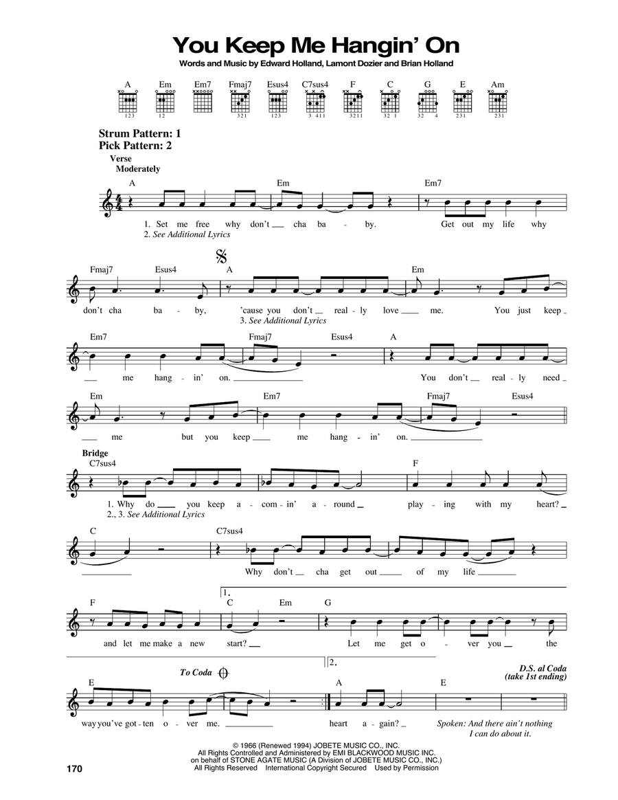 You Keep Me Hangin' On You Keep Me Hangin' On Acoustic Guitar scores gallery preview page 1