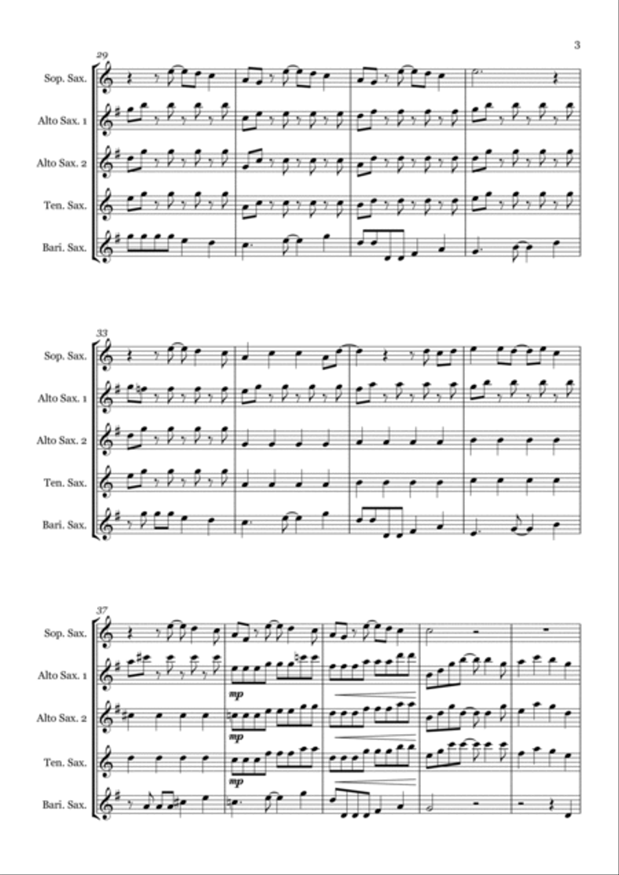 Under The Sea Saxophone Quintet scores gallery preview page 3