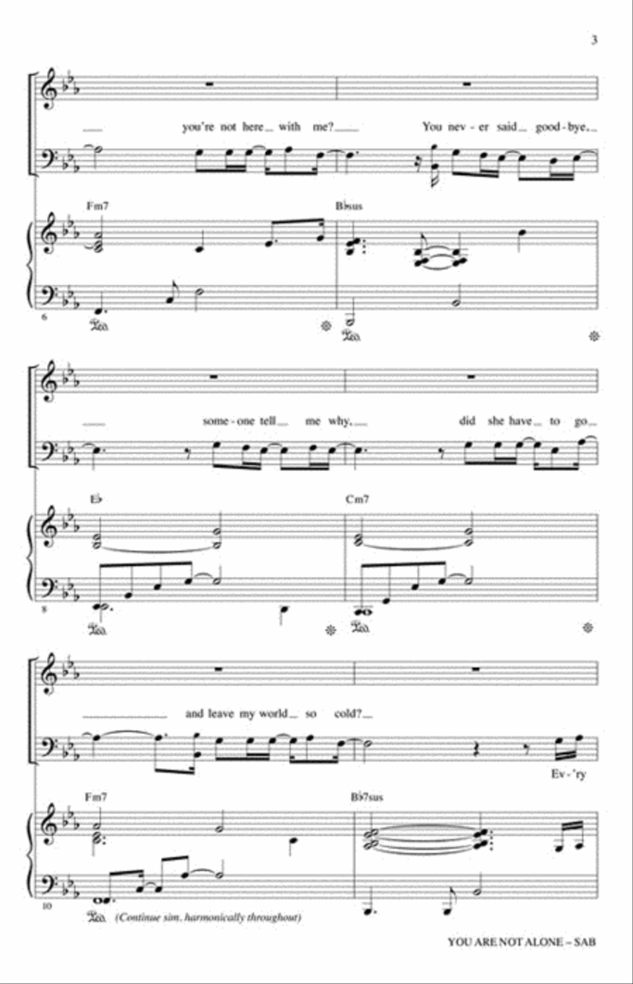 You Are Not Alone 3-Part scores gallery preview page 2