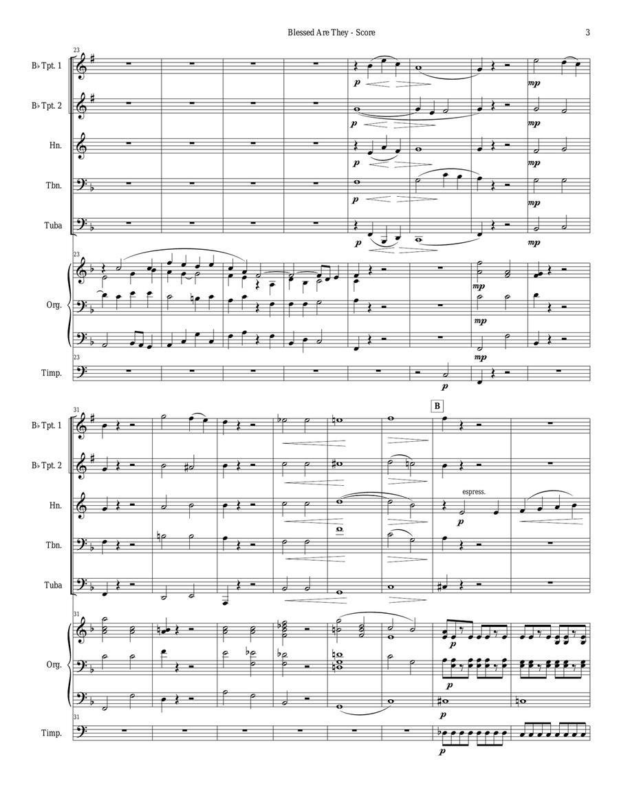 Blessed Are They, from A German Requiem, Op. 45 Brass Ensemble scores gallery preview page 4