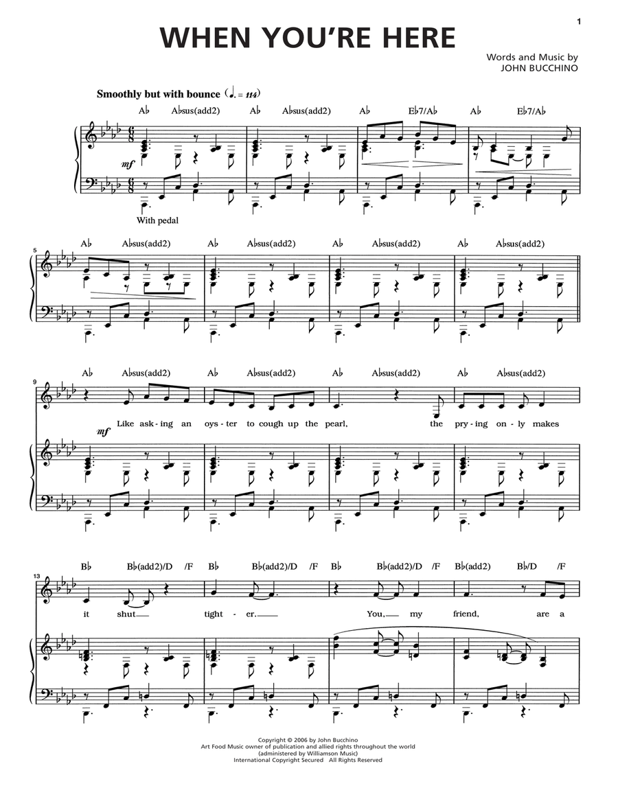 When You're Here Piano, Vocal scores gallery preview page 1
