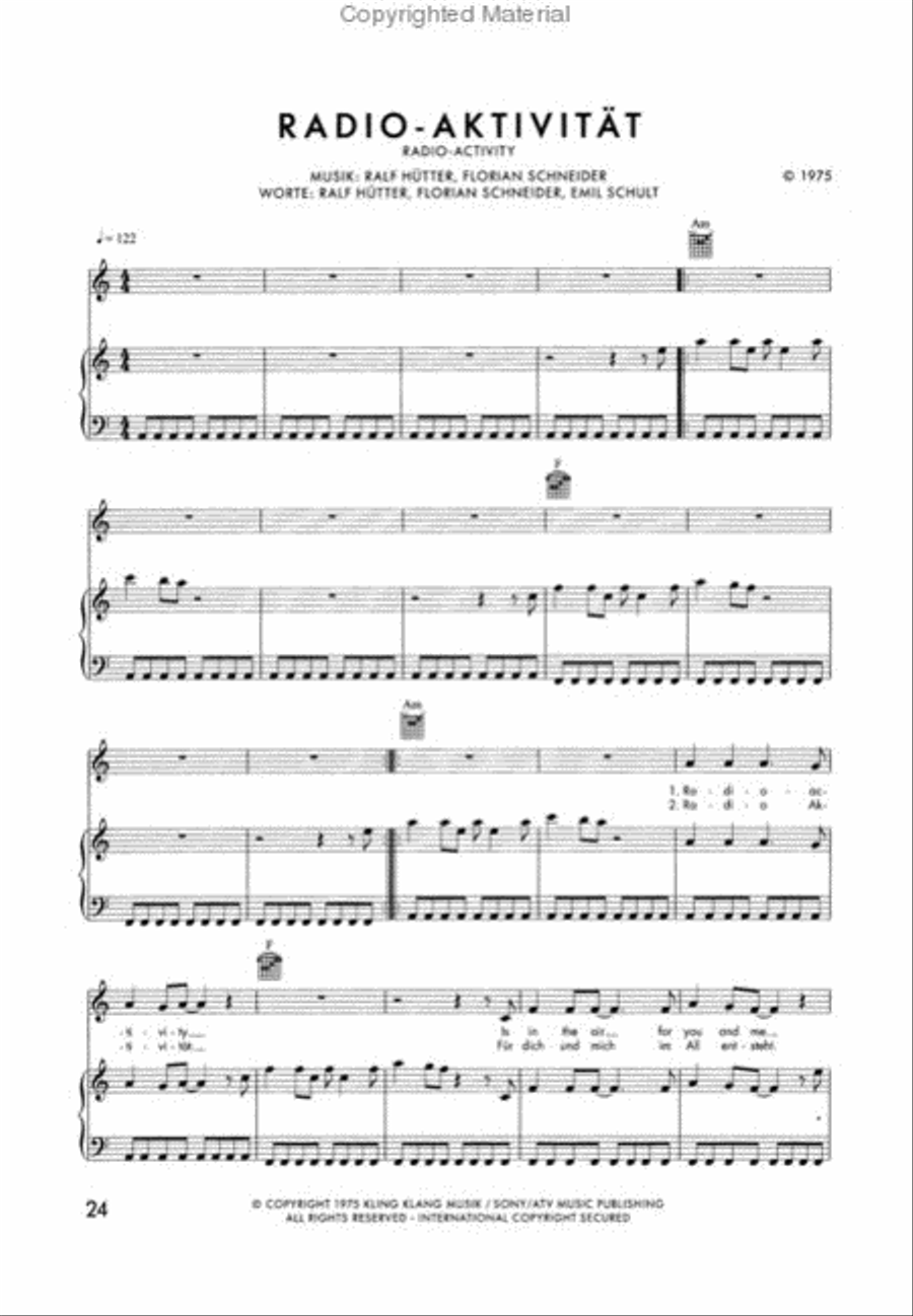 The Best of Kraftwerk Piano, Vocal, Guitar scores gallery preview page 4