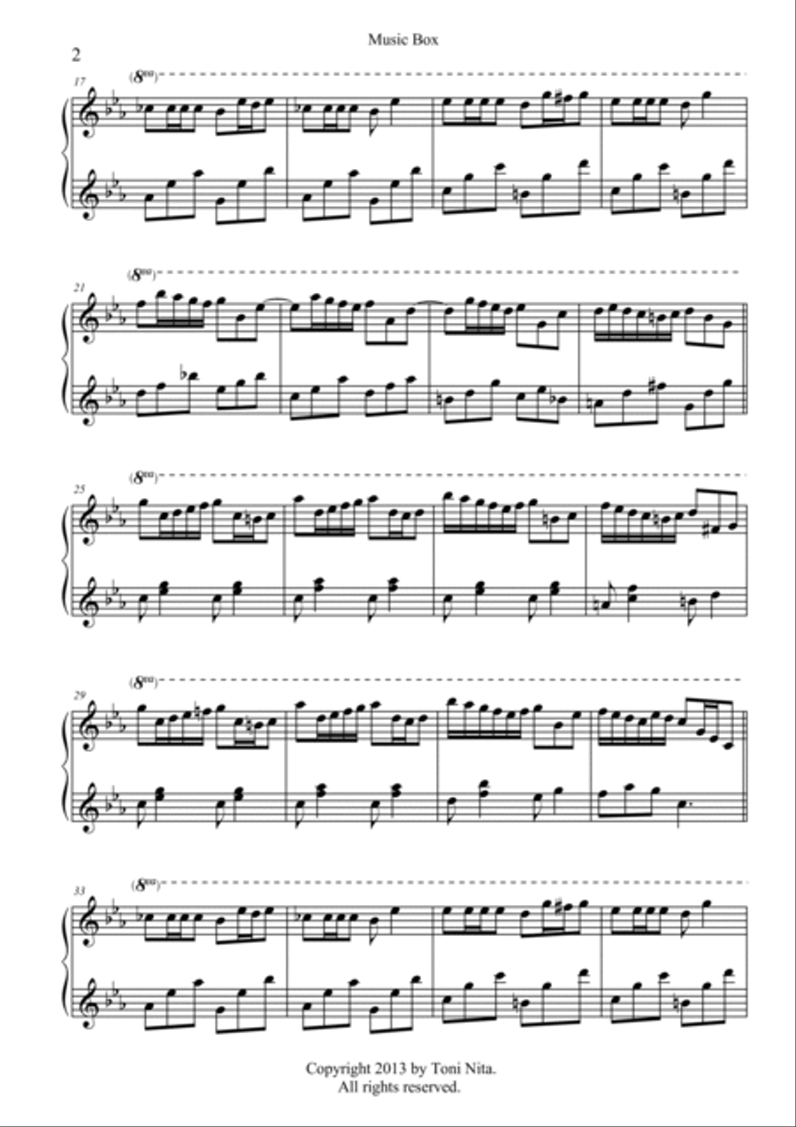 Music Box Piano Solo scores gallery preview page 2