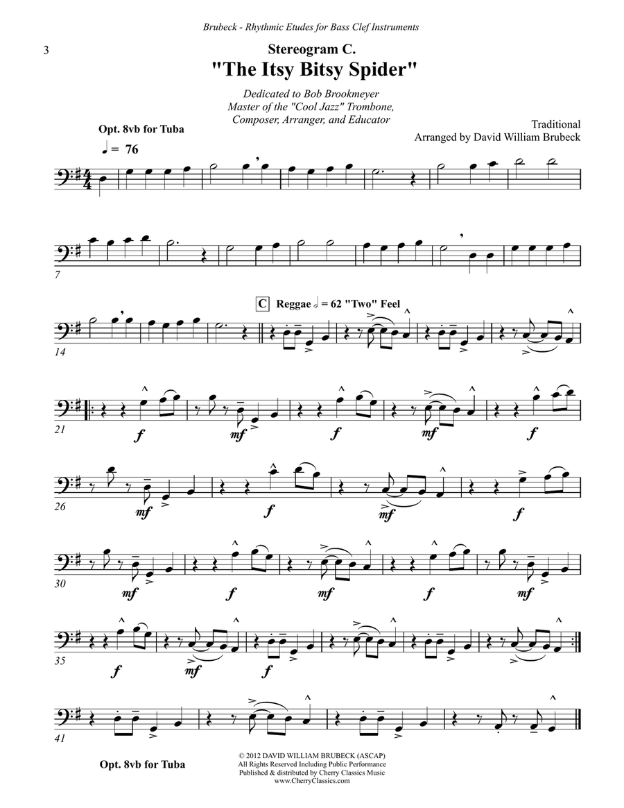 Stereograms - Rhythmic Etudes for Bass Clef Instruments, Volume 1 Small Ensemble scores gallery preview page 5