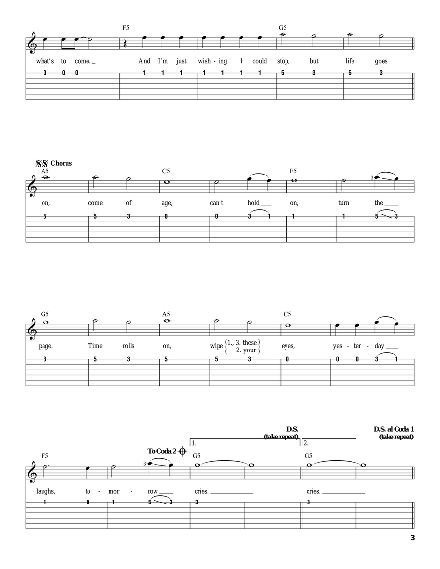 Can't Repeat Acoustic Guitar scores gallery preview page 3