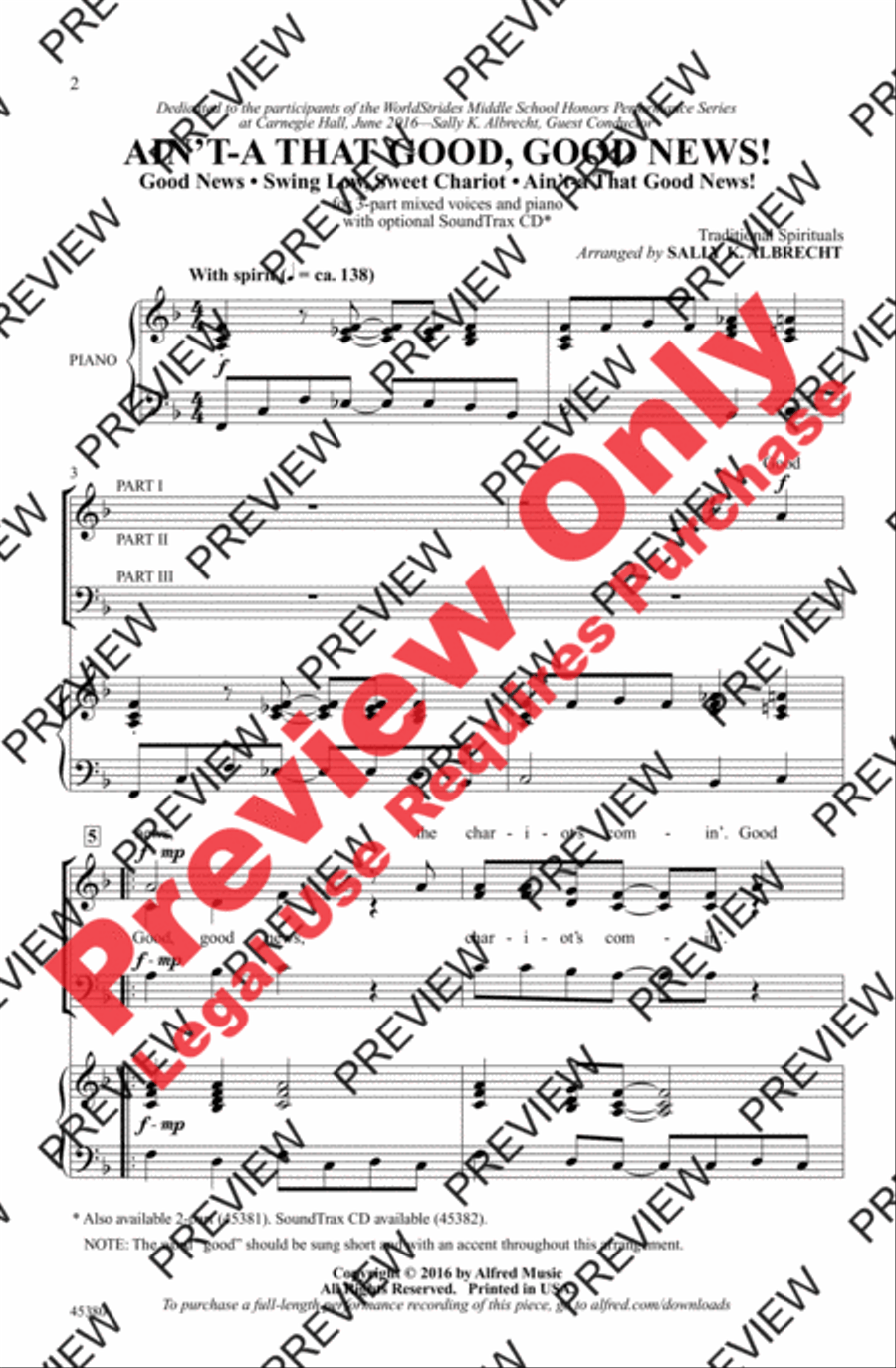 Ain't-a That Good, Good News! 3-Part scores gallery preview page 2