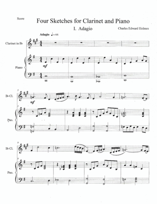 Four Sketches for Clarinet and Piano