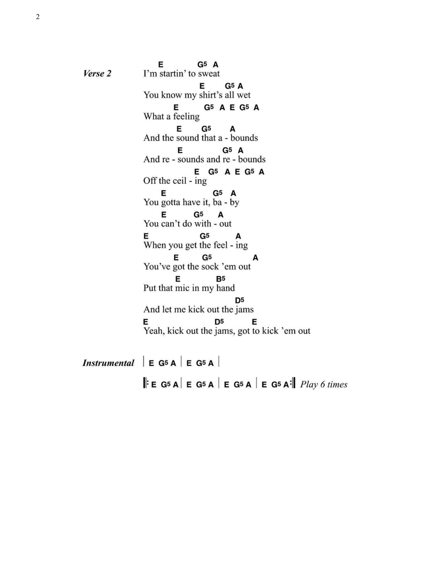 Kick Out The Jams Kick Out The Jams Easy Guitar scores gallery preview page 2