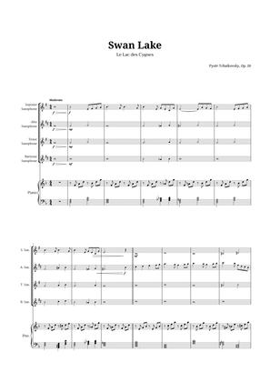 Book cover for Swan Lake by Tchaikovsky for Sax Quartet and Piano