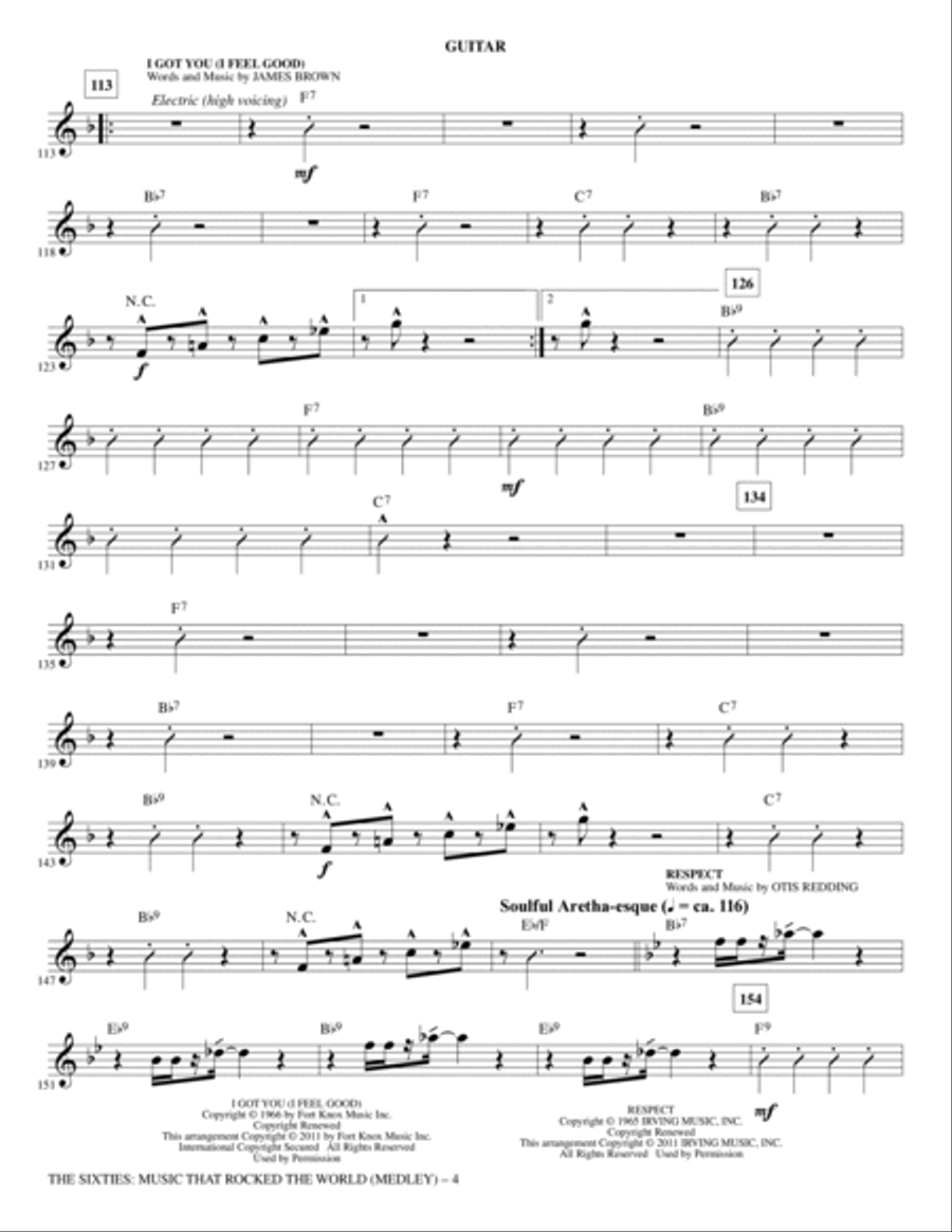 The Sixties: Music That Rocked The World - Guitar Choir scores gallery preview page 4