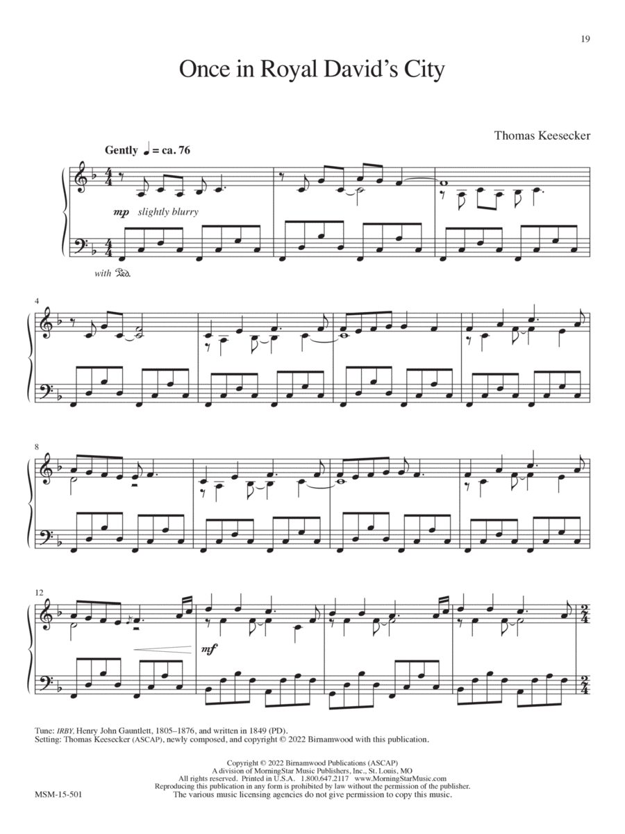 Once in Royal David’s City Piano Solo scores gallery preview page 1