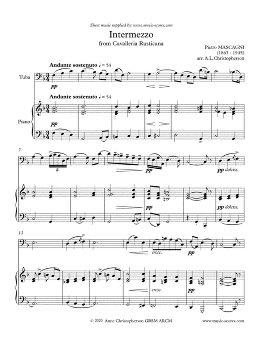Intermezzo from Cavalleria Rusticana - Tuba and Piano image number null