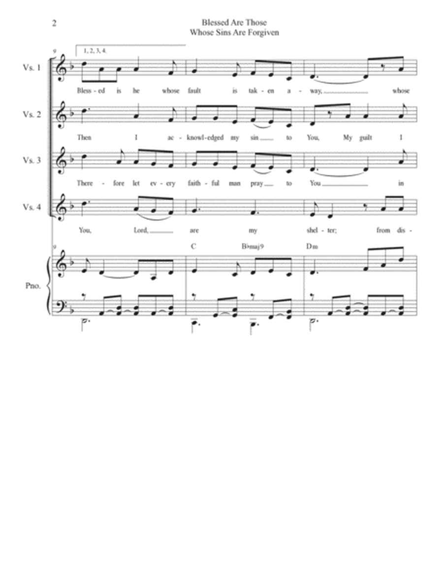 Blessed Are Those Whose Sins Are Forgiven (Vocal Quartet - (SATB) image number null