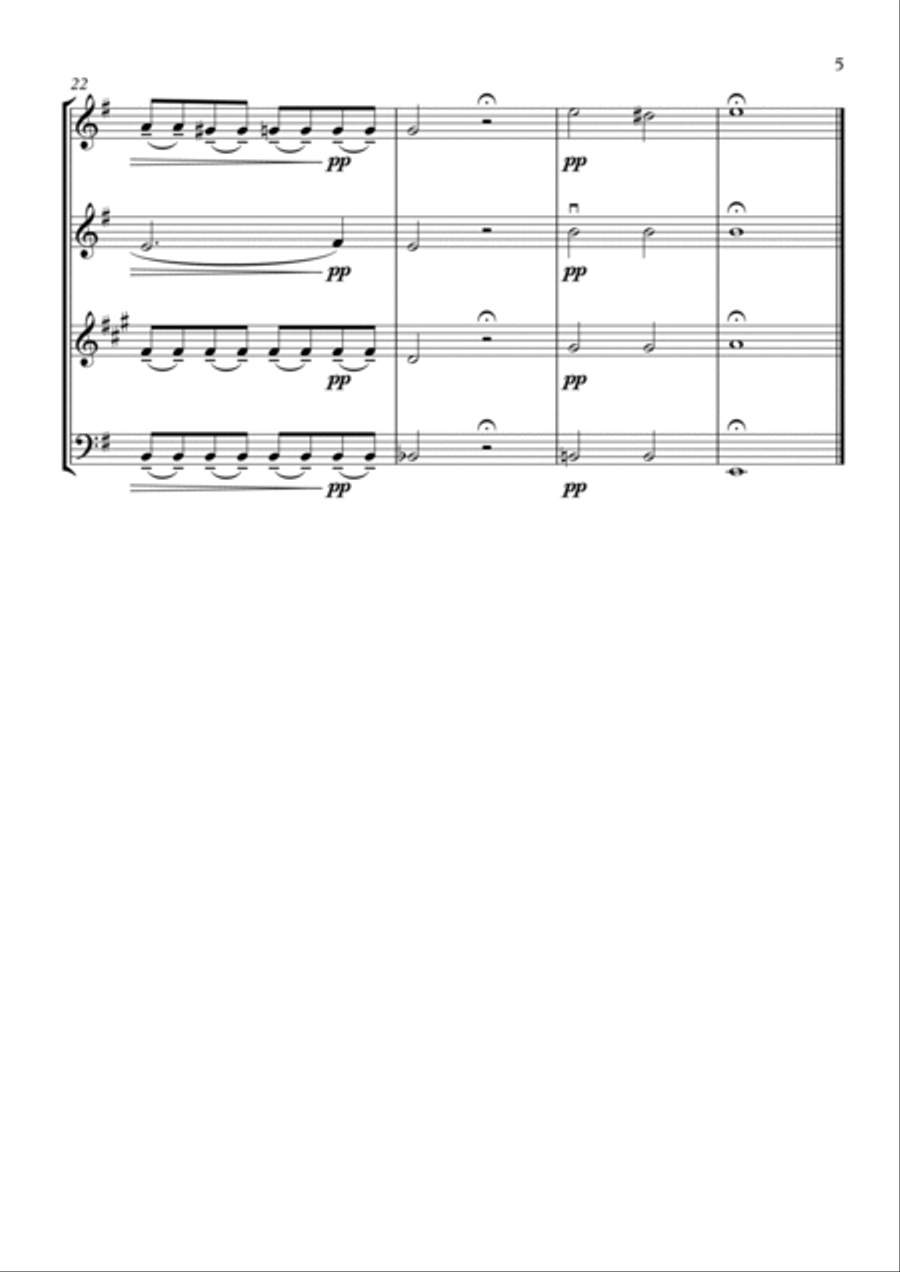 Chopin - Prelude no.4 in E minor (op.28) - Wind Quartet Woodwind Quartet scores gallery preview page 5