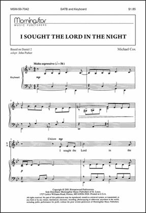I Sought the Lord in the Night