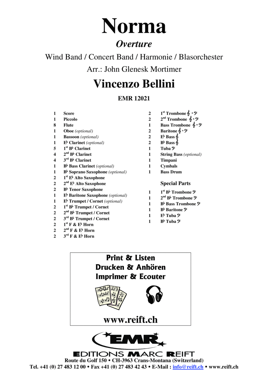 Norma Overture Norma Overture Concert Band scores gallery preview page 1