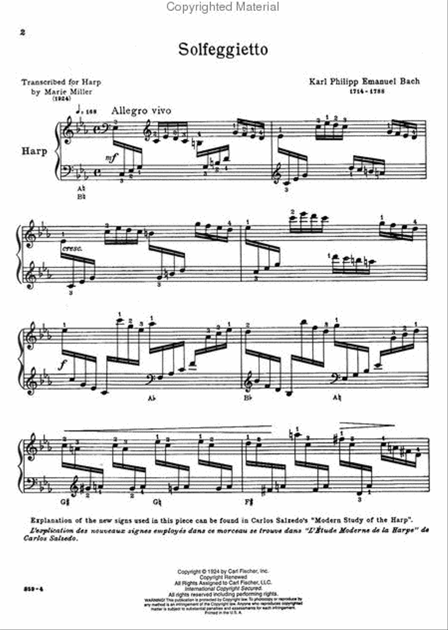 Solfeggietto Solfeggietto Harp scores gallery preview page 2