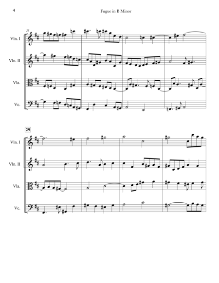 Fugue in B Minor for String Quartet