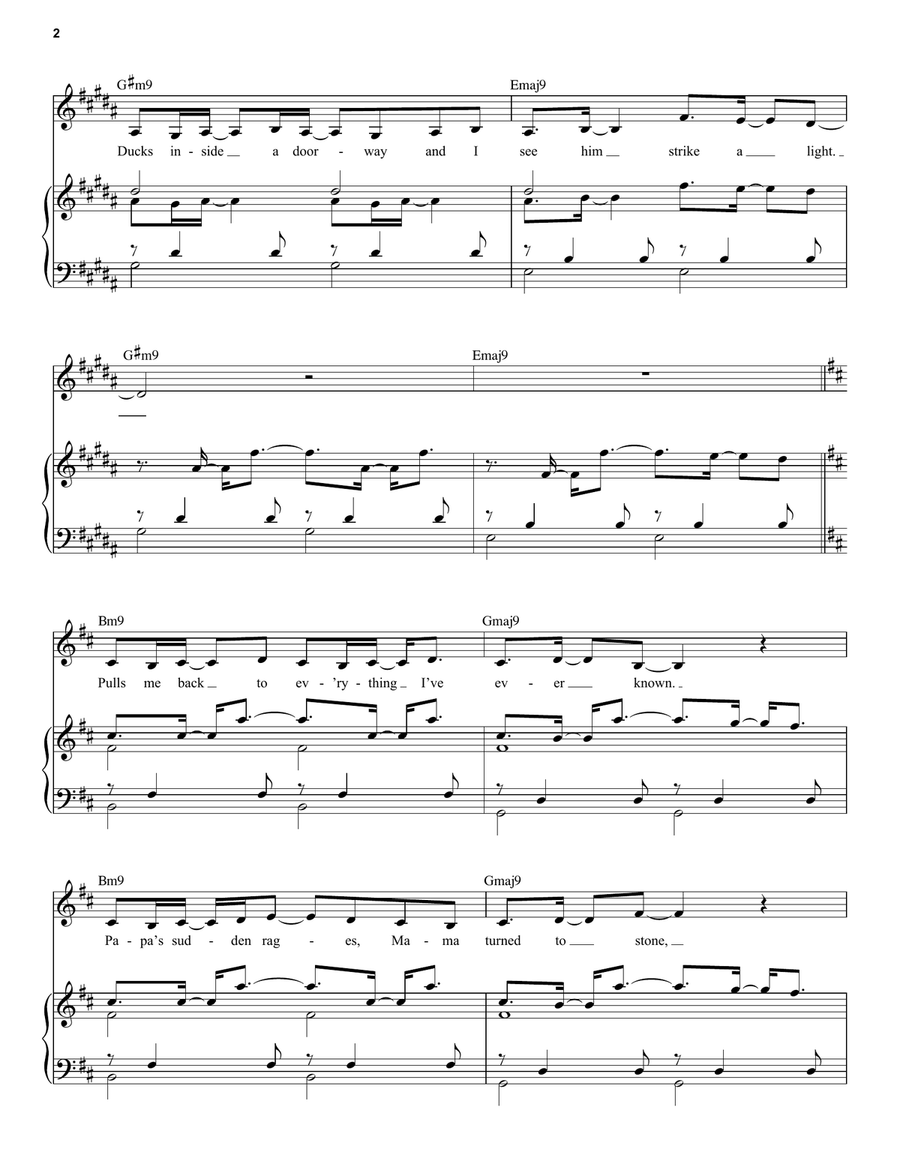 Raining (from the musical Rocky) Piano, Vocal scores gallery preview page 2