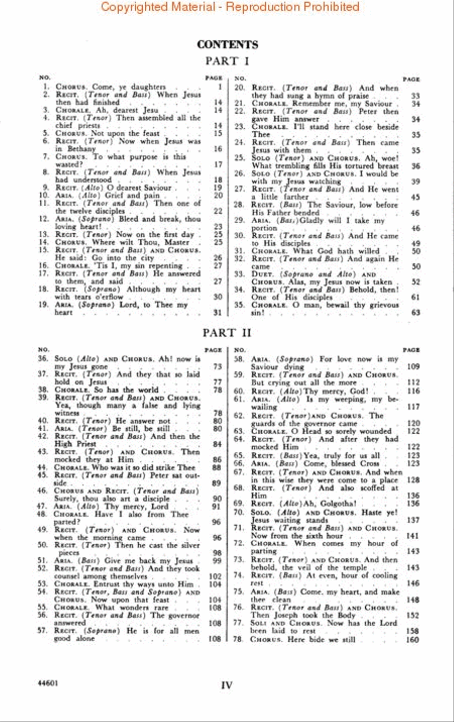 St. Matthew Passion 4-Part scores gallery preview page 2
