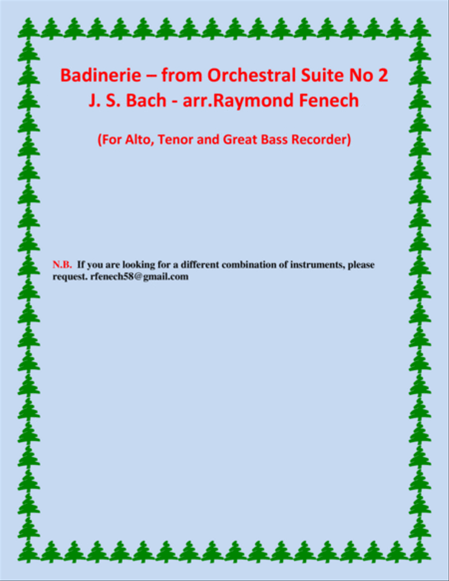 Badinerie - J.S.Bach - for Alto, Tenor and Great Bass Recorders Alto Recorder scores gallery preview page 3
