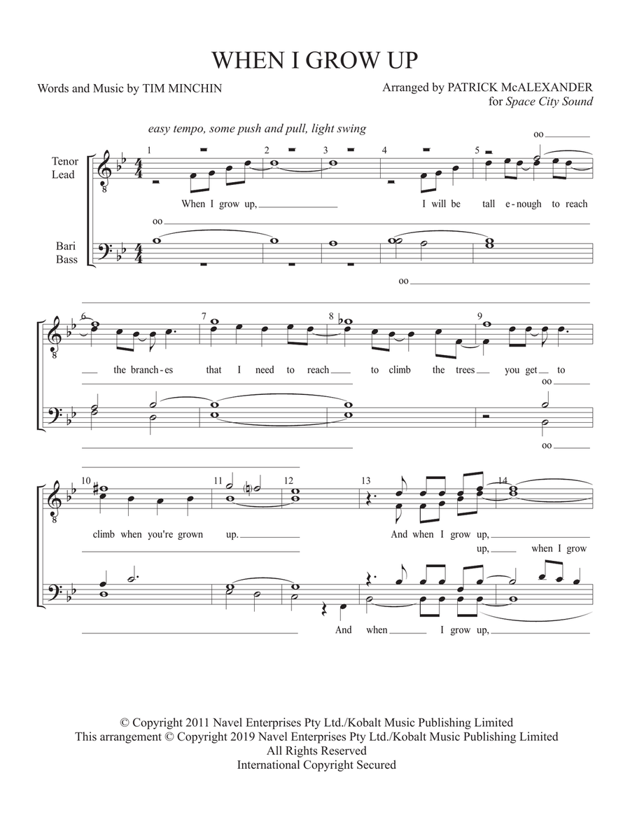 When I Grow Up 4-Part scores gallery preview page 1