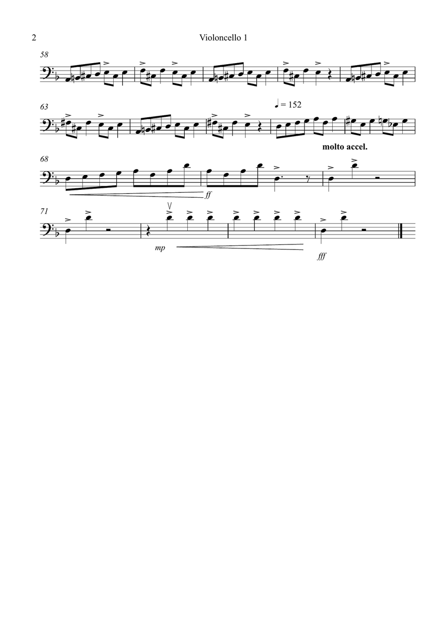 In the Hall of the Mountain King for Cello Quartet Cello Solo scores gallery preview page 6