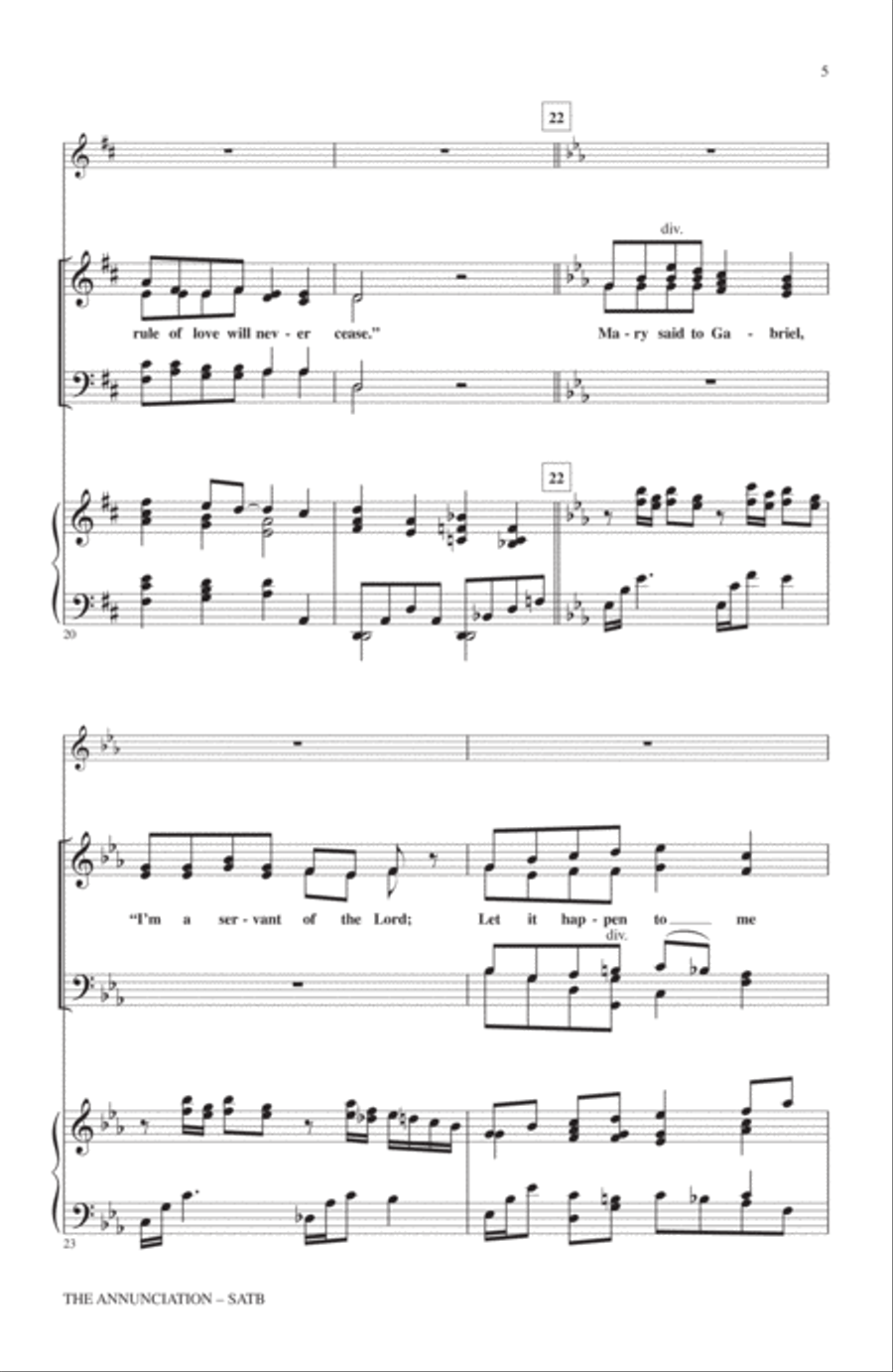 The Annunciation (incorporating Gabriel's Oboe) 4-Part scores gallery preview page 4
