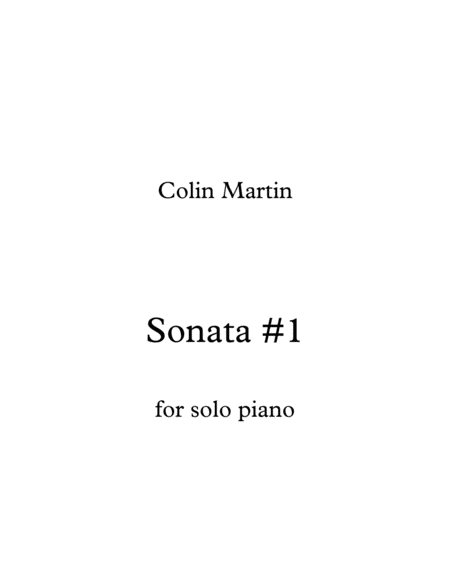 Sonata #1 for Solo Piano