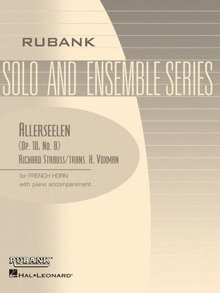 Allerseelen (Op. 10 No. 8) - French Horn (In F) Solos With Piano