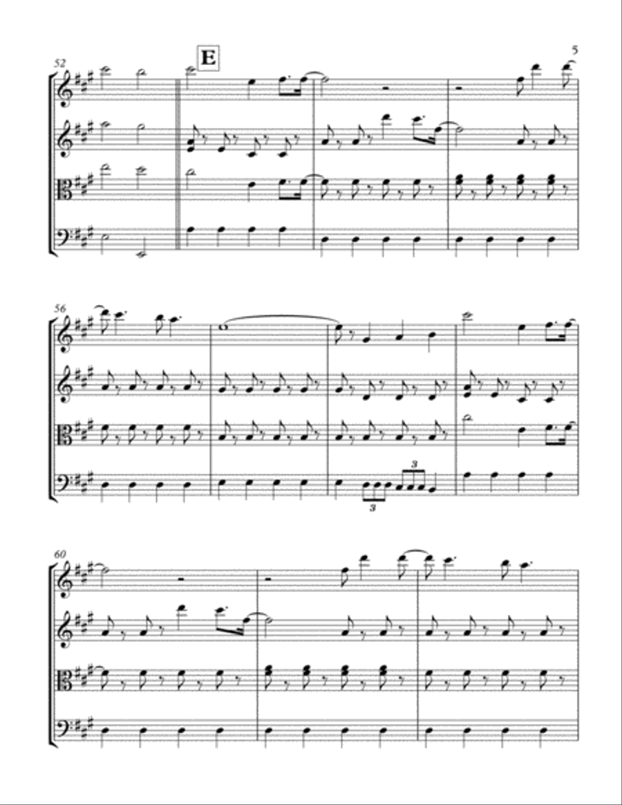Sweet Caroline String Quartet scores gallery preview page 5