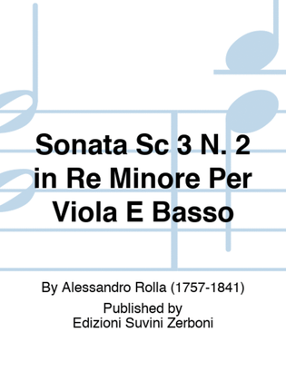 Sonata Sc 3 N. 2 in Re Minore Per Viola E Basso