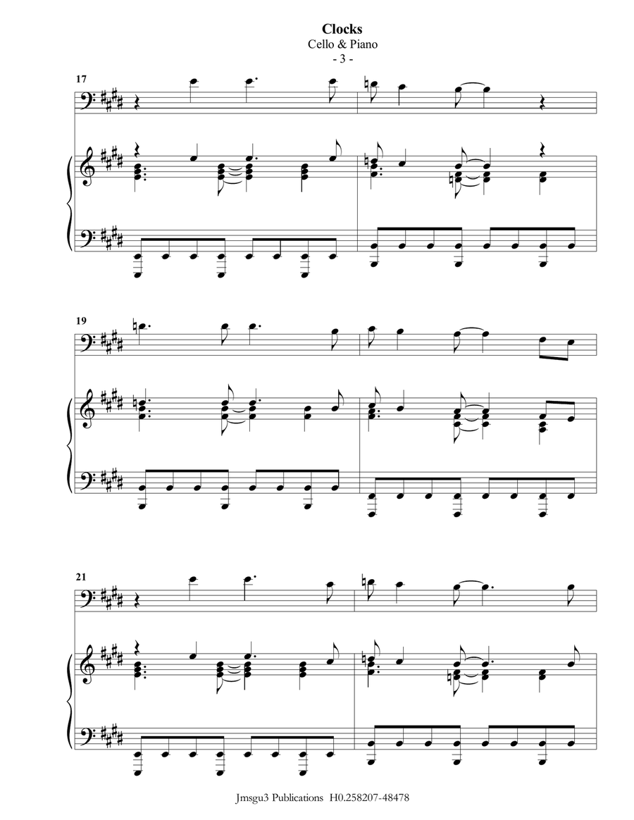 Clocks Piano scores gallery preview page 3