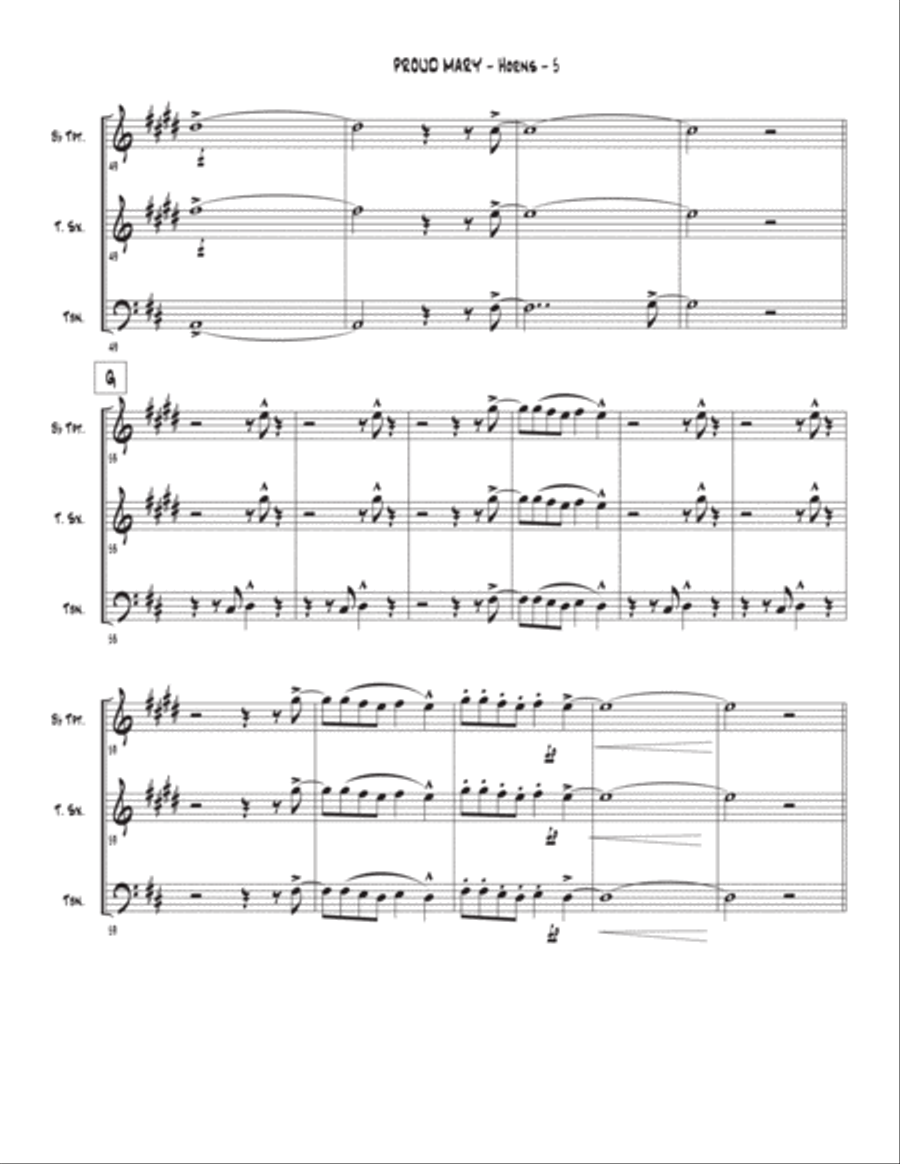 Proud Mary Proud Mary Tenor Saxophone scores gallery preview page 5