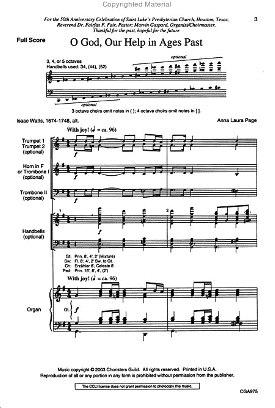 O God, Our Help in Ages Past Full Score Voice scores gallery preview page 2