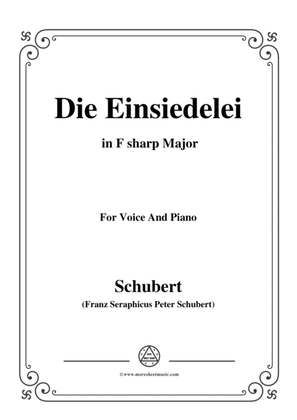 Book cover for Schubert-Die Einsiedelei(The Hermitage),in F sharp Major,D.393,for Voice&Piano