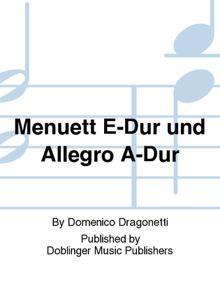 Book cover for Menuett E-Dur und Allegro A-Dur