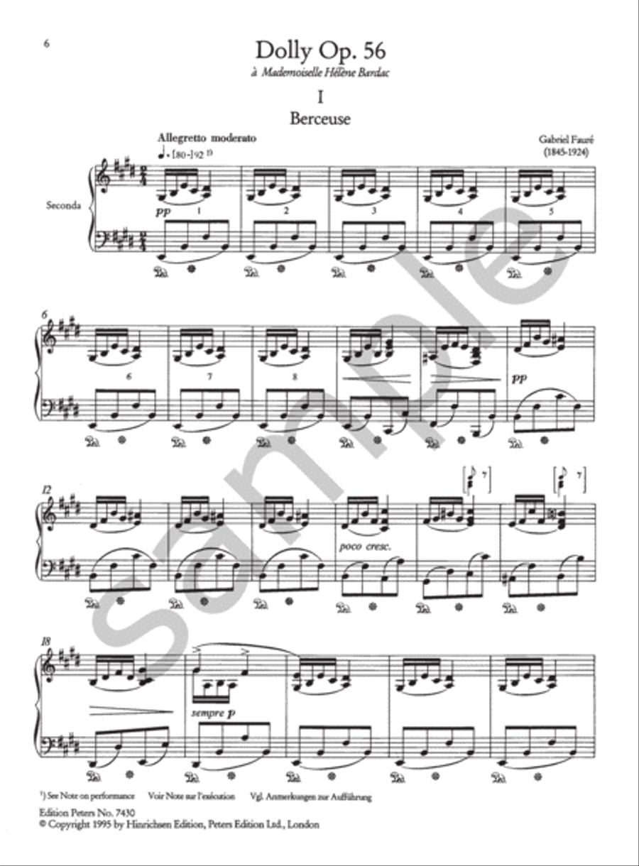 Dolly Op. 56 for Piano Duet