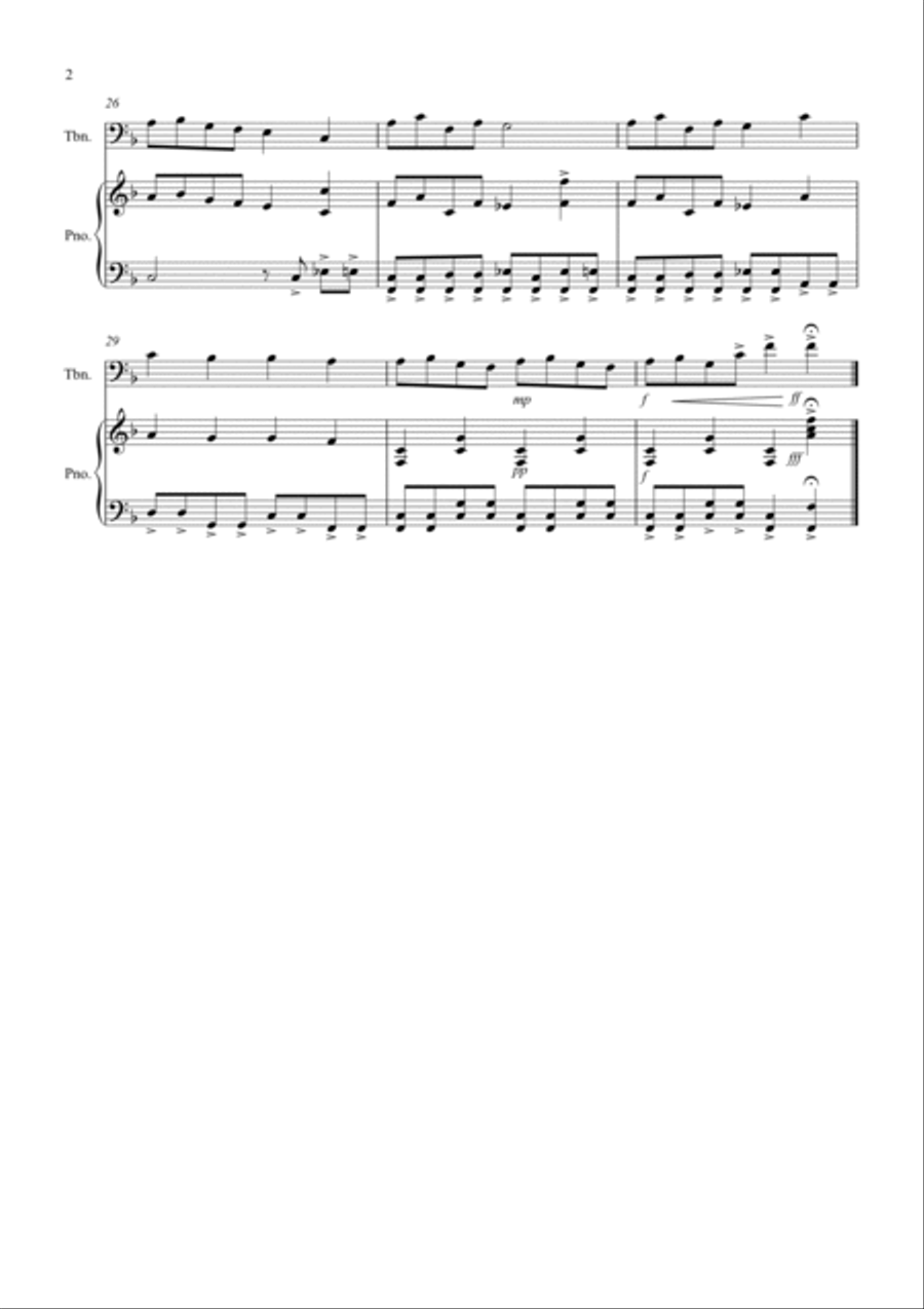Handel Rocks! for Trombone and Piano Piano scores gallery preview page 2