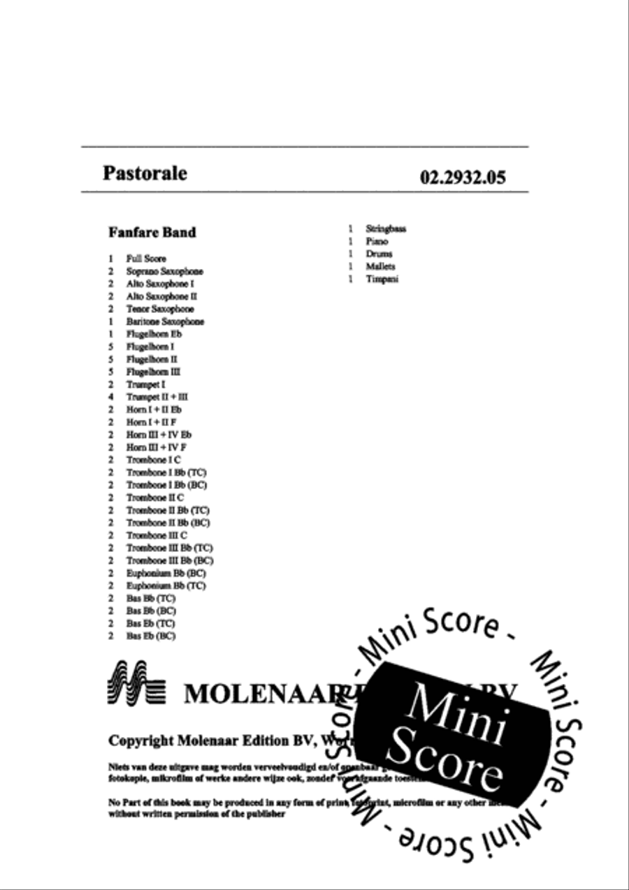 Pastorale Fanfare Band scores gallery preview page 4
