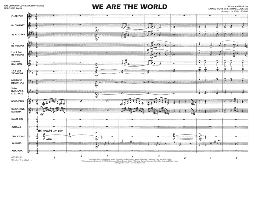 We Are The World - Conductor Score (Full Score)